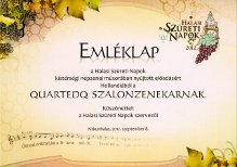 Certificaat van de Gemeente Kiskunhalas, Hongarije